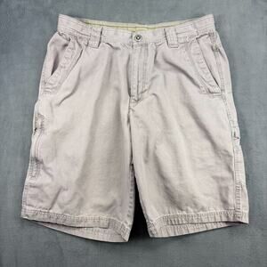 Columbia Cargo Shorts Men's 34 Beige Cotton Omni-Shield 11" Inseam Casual Hiking